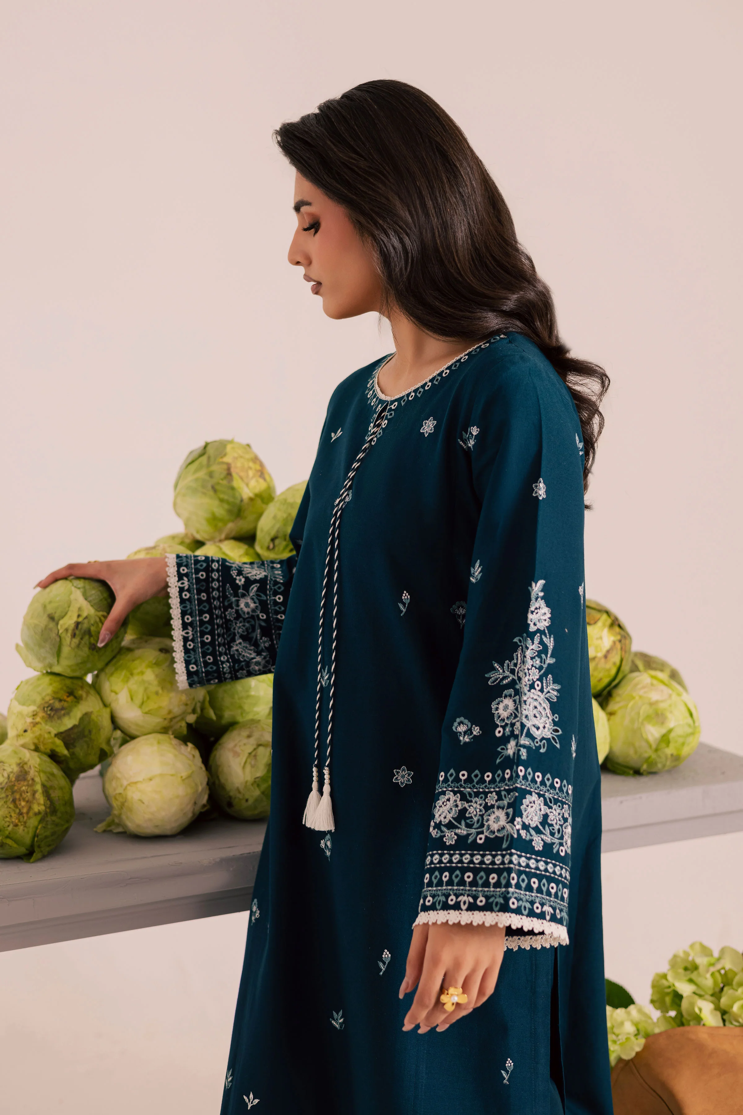 Twilight Sea 2Pc - Embroidered Khaddar Dress - Image 6