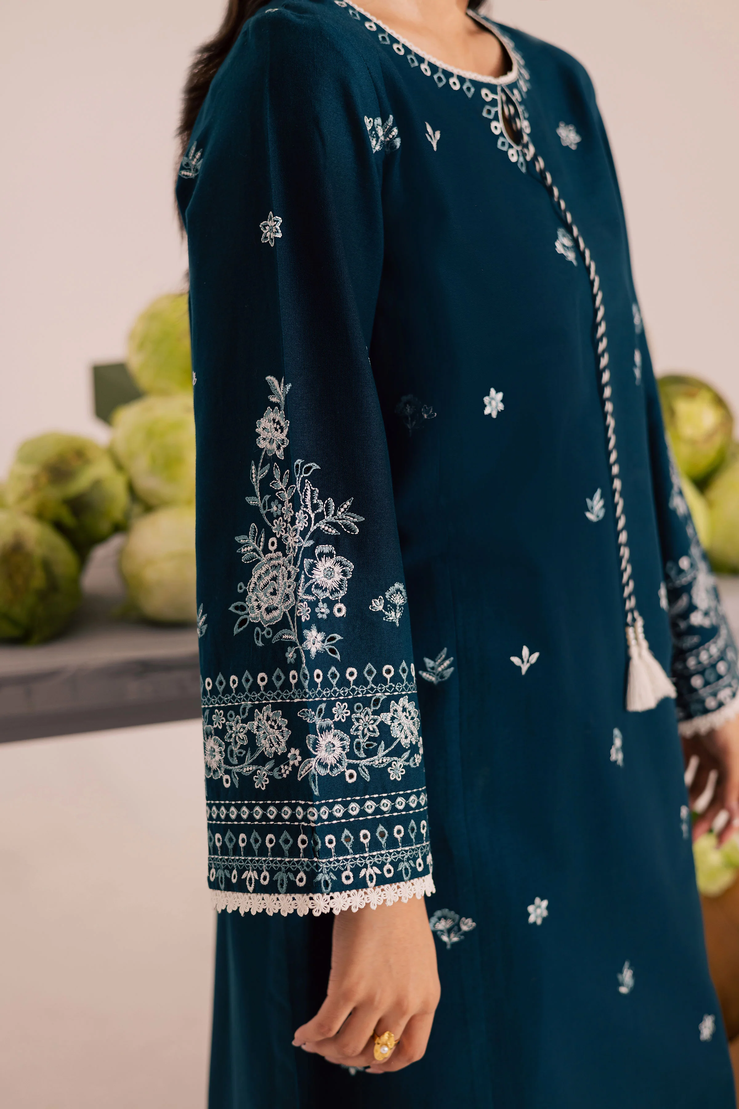 Twilight Sea 2Pc - Embroidered Khaddar Dress - Image 7