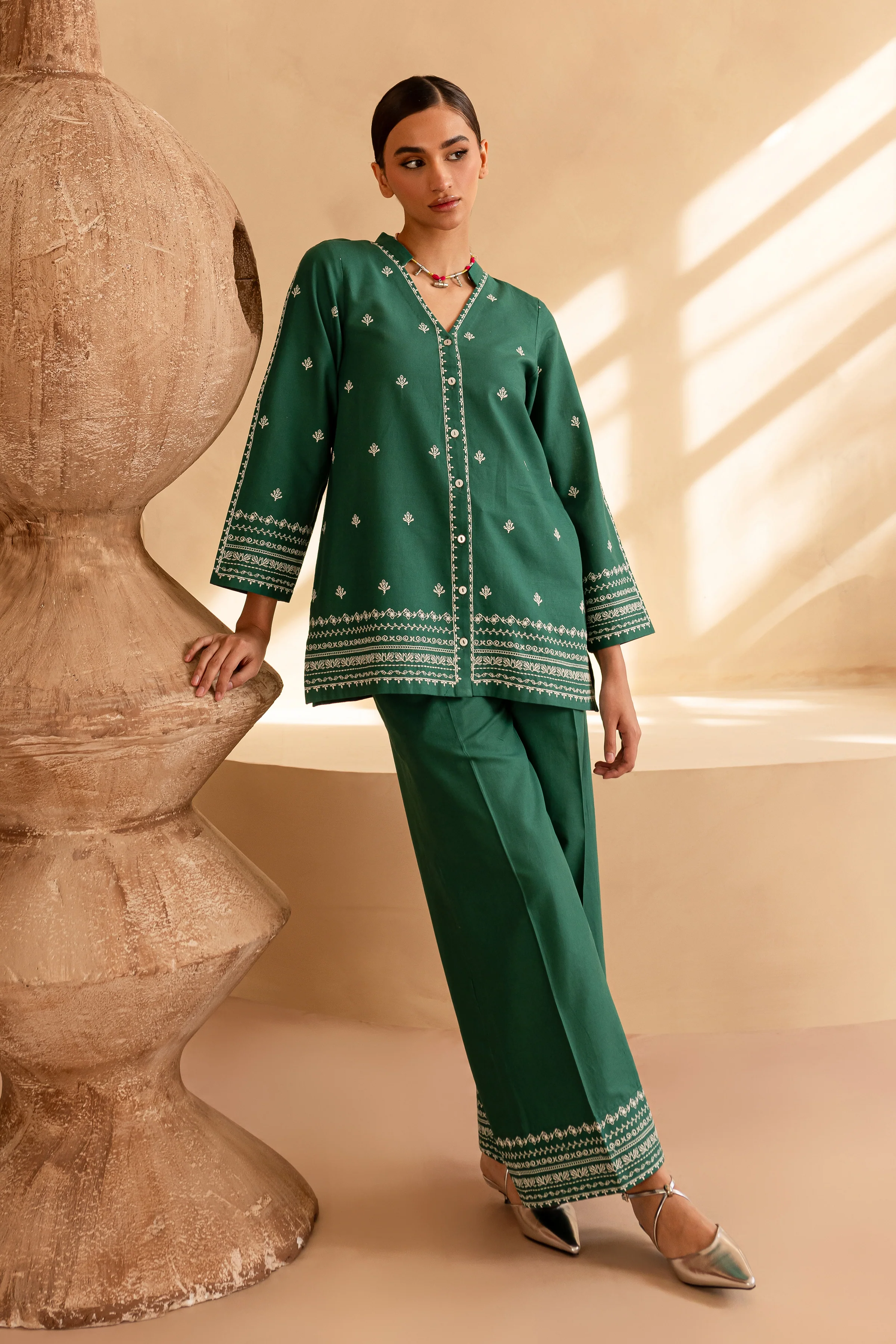 Vengert 2Pc - Embroidered Khaddar Dress - Image 4