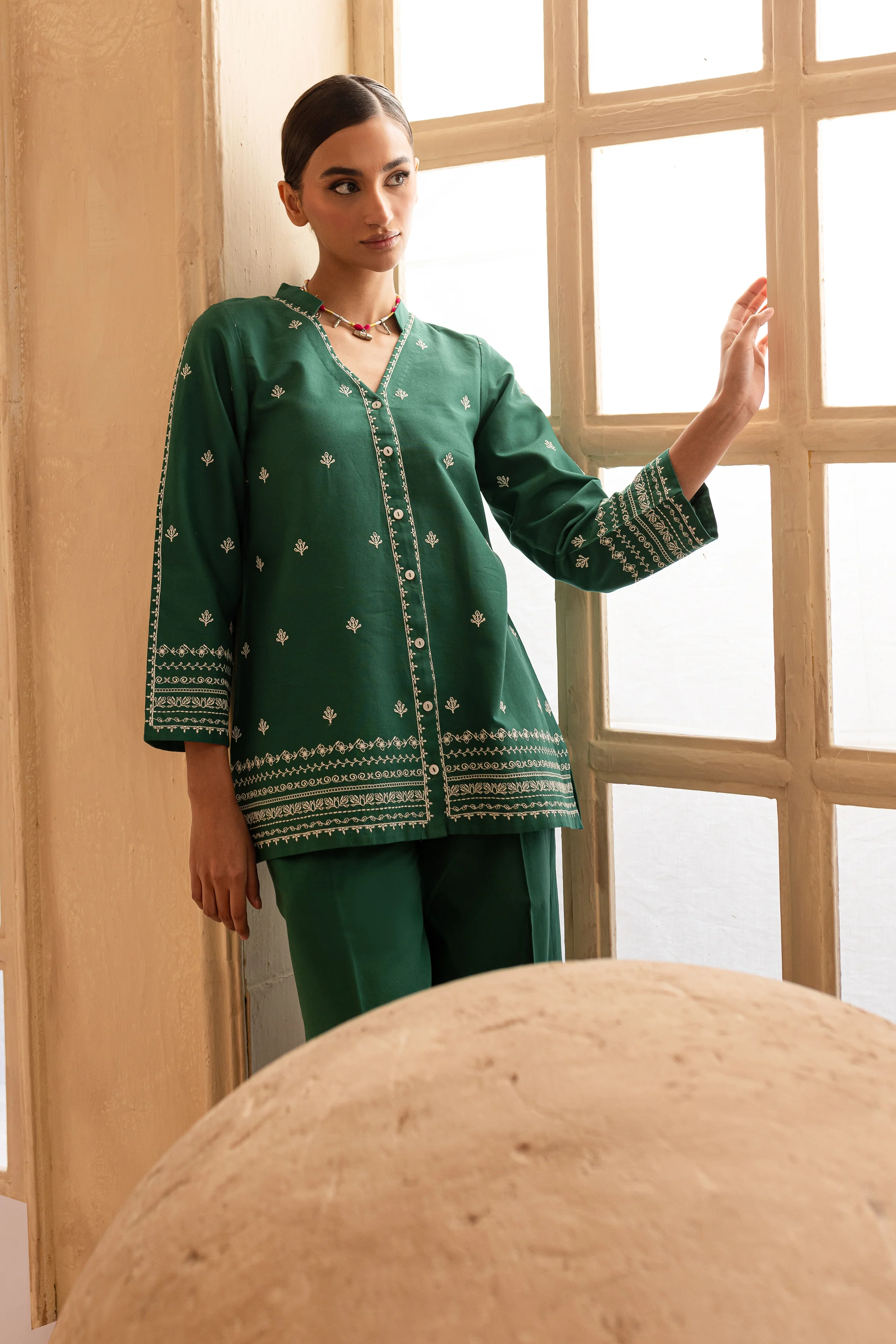 Vengert 2Pc - Embroidered Khaddar Dress - Image 6