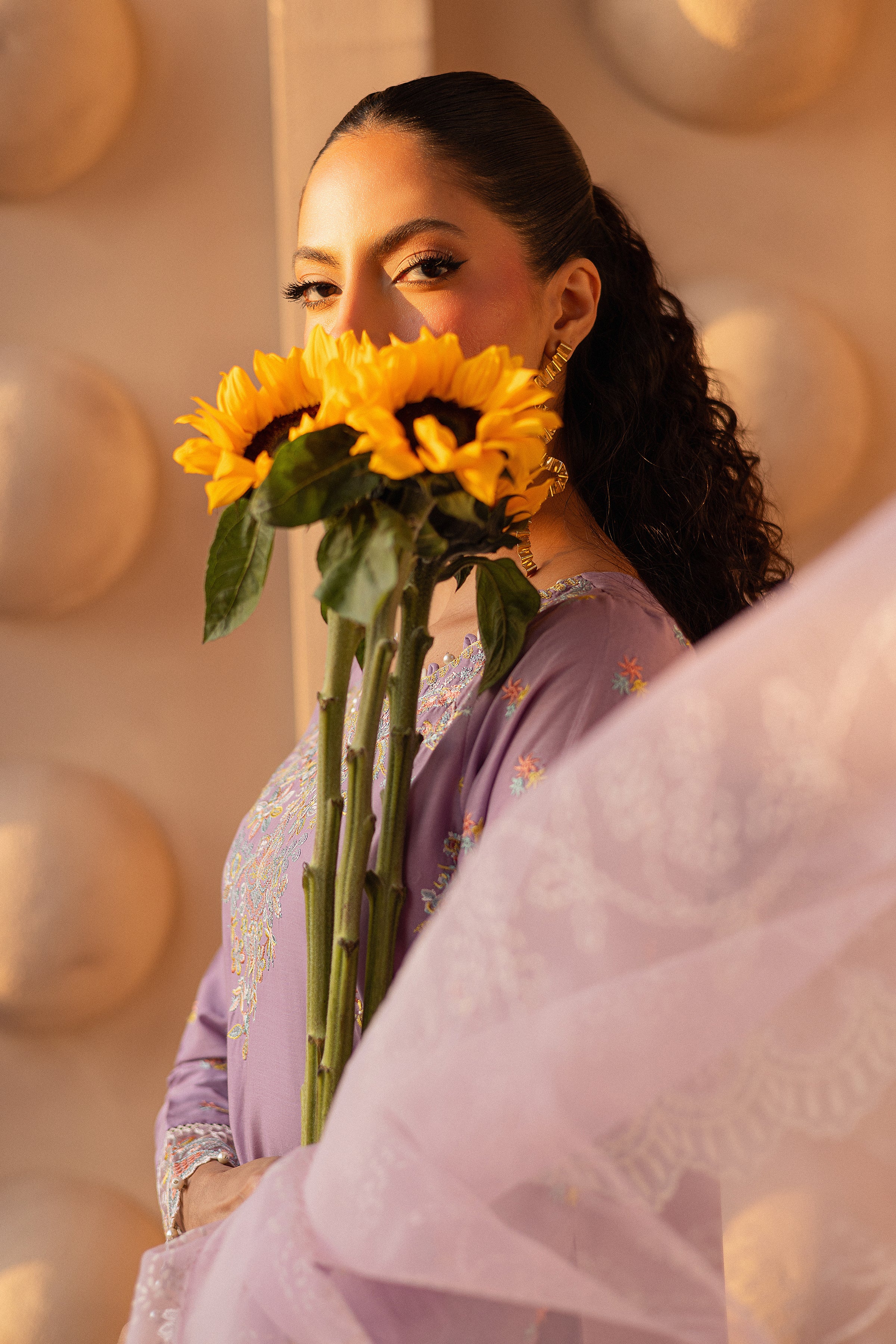 Yasha Lilac 3Pc - Embroidered Luxe Pret - Image 3