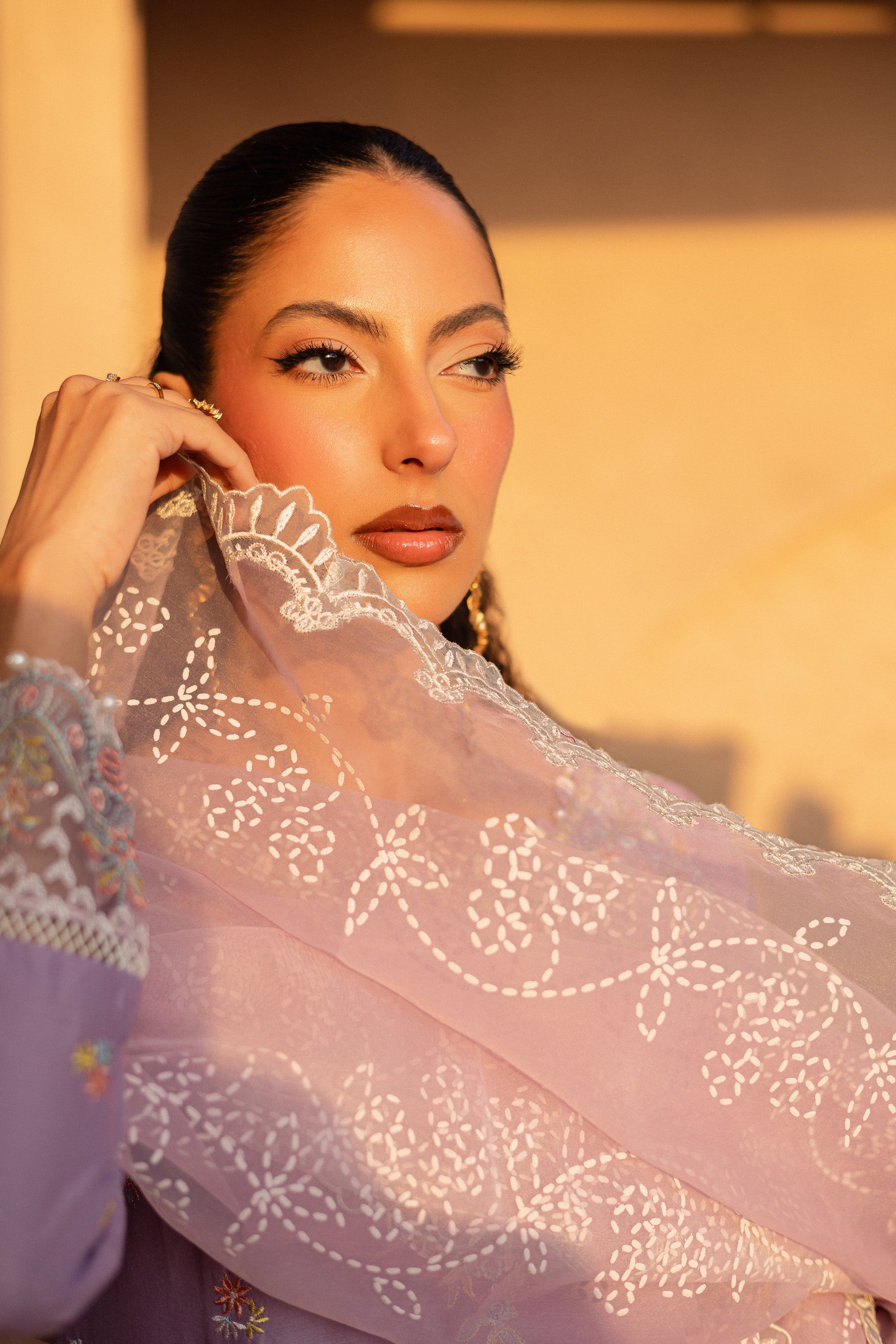 Yasha Lilac 3Pc - Embroidered Luxe Pret - Image 6