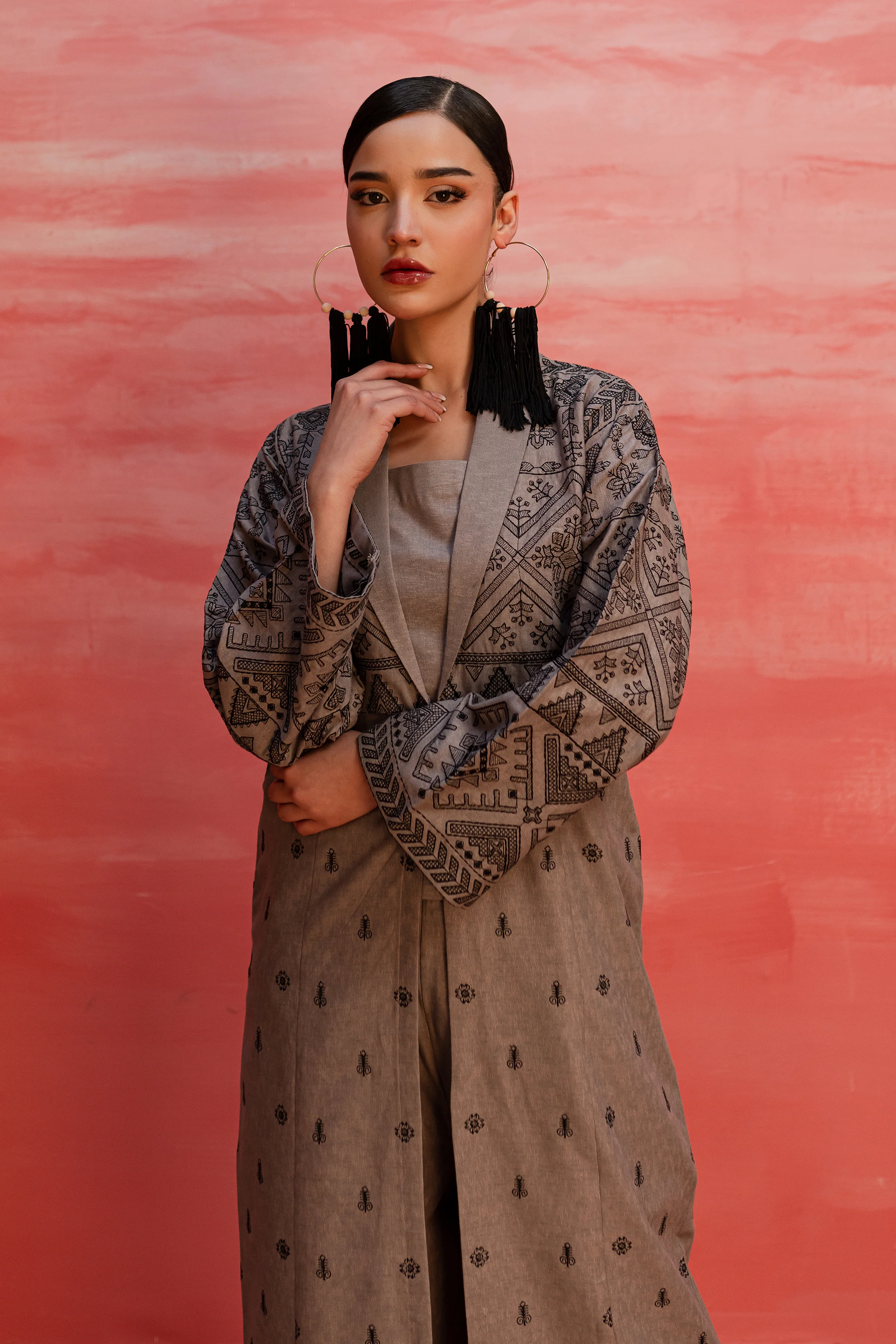 Zaavi 3Pc - Embroidered Karandi Dress - Image 3