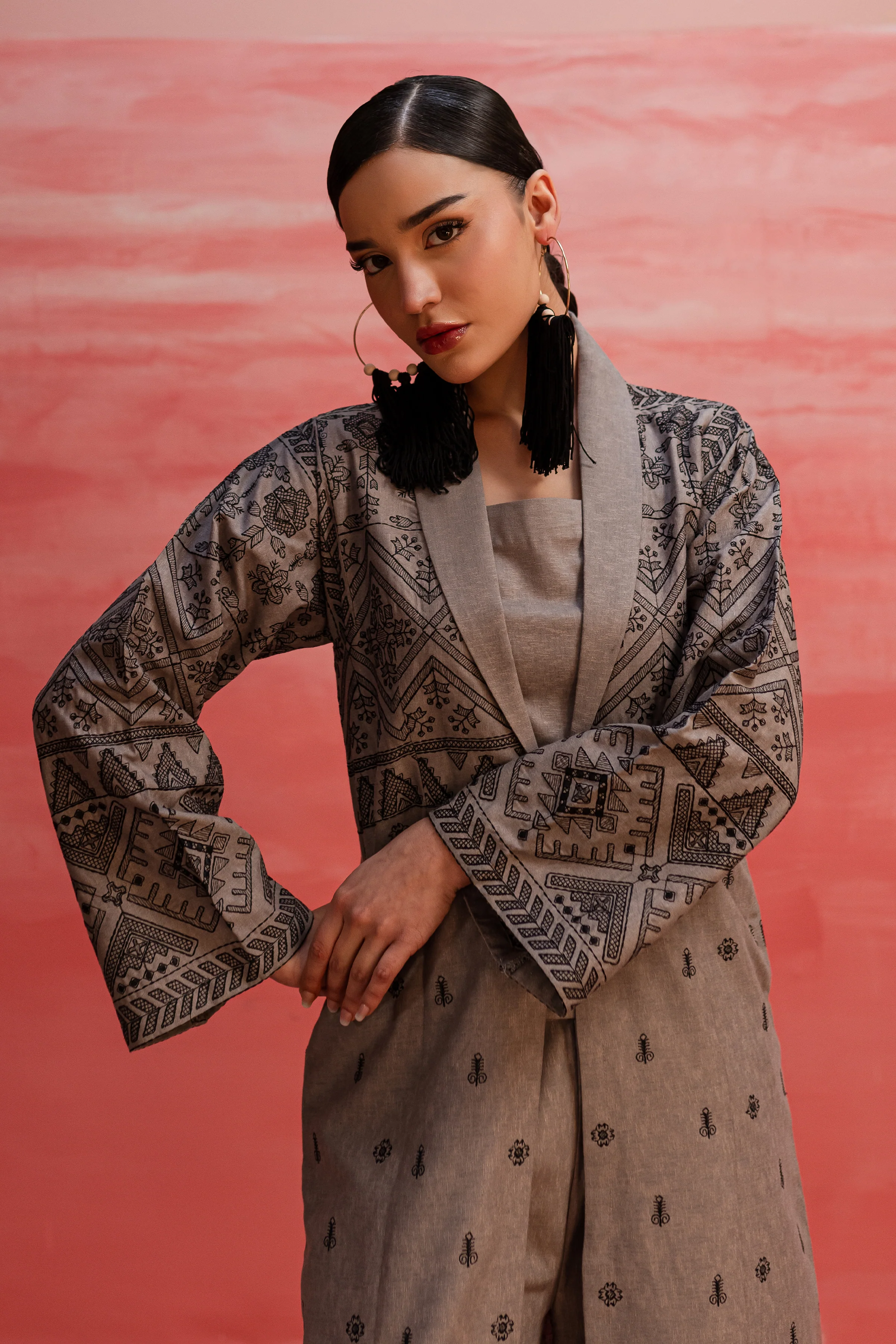 Zaavi 3Pc - Embroidered Karandi Dress - Image 4