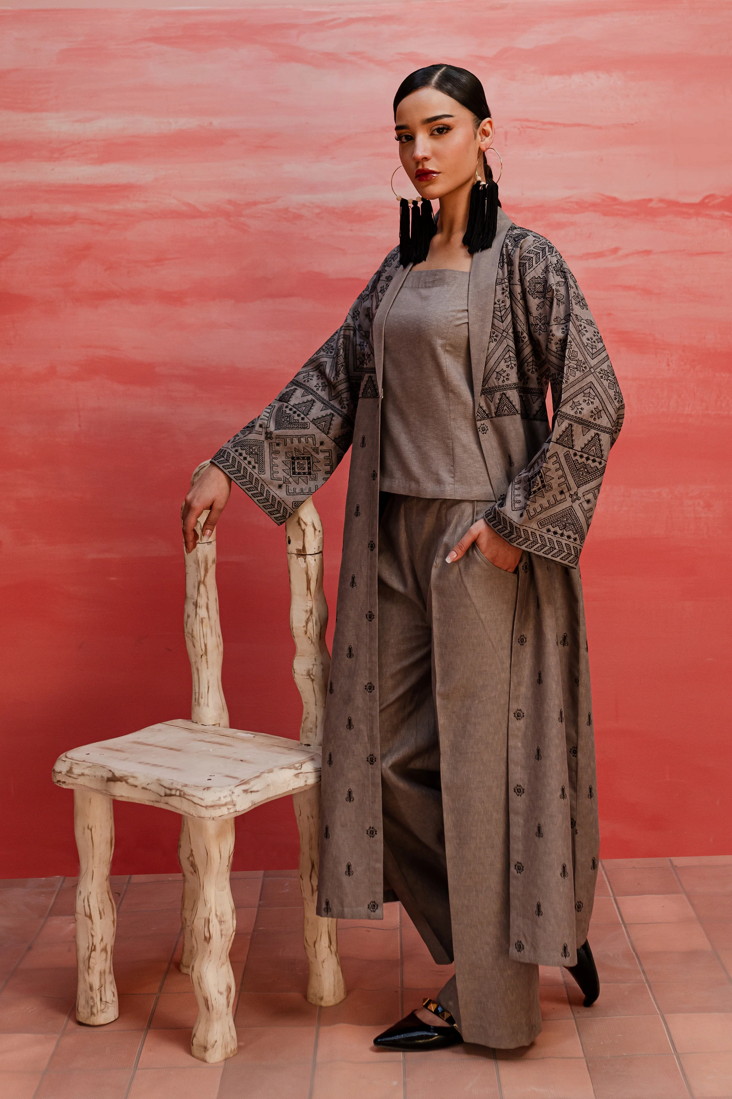 Zaavi 3Pc - Embroidered Karandi Dress - Image 6