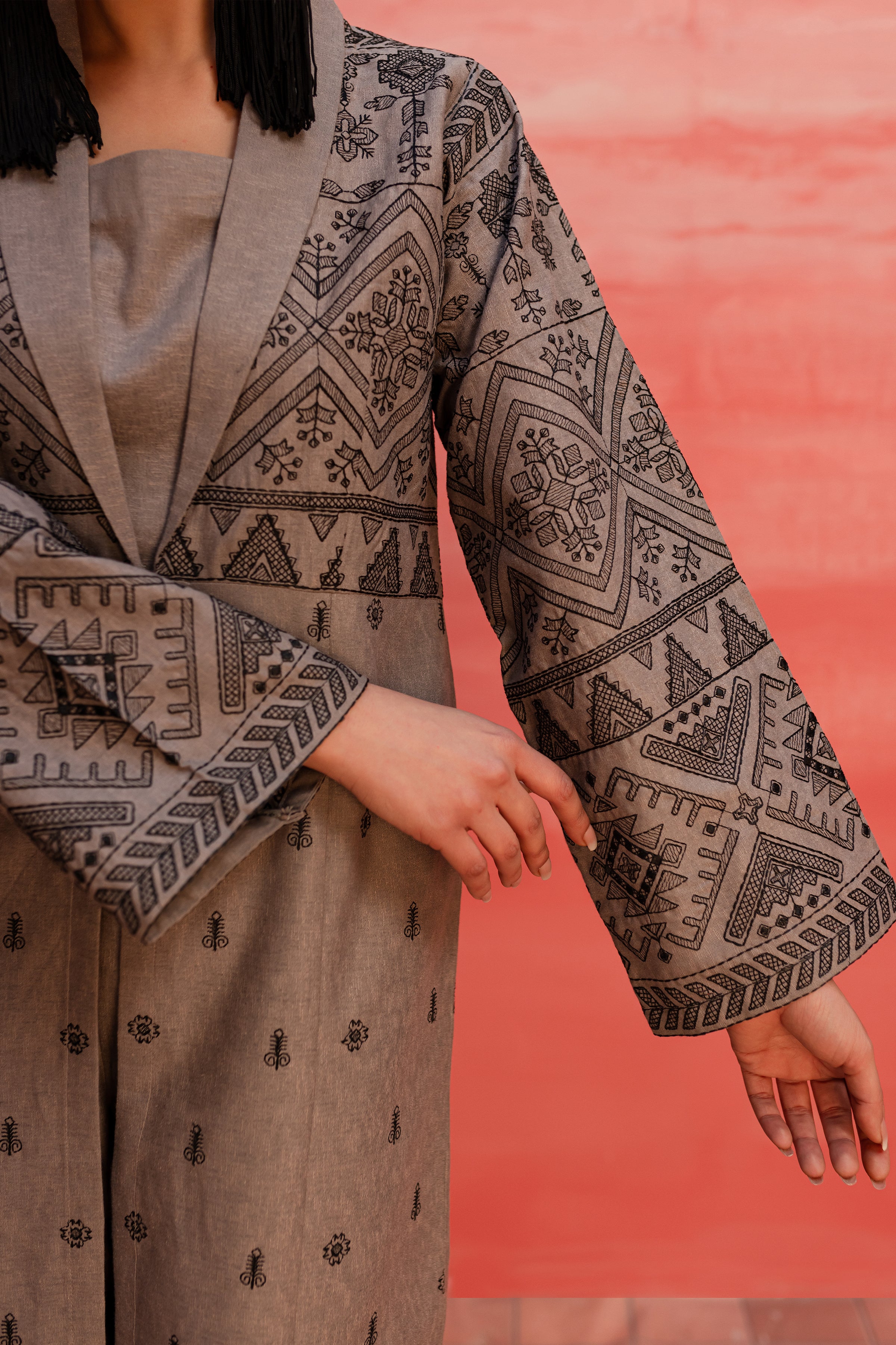 Zaavi 3Pc - Embroidered Karandi Dress - Image 9